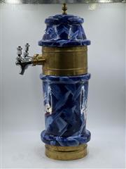 Labatt Blue 2 Faucet Beer Tower Ceramic Blue Swirl Color